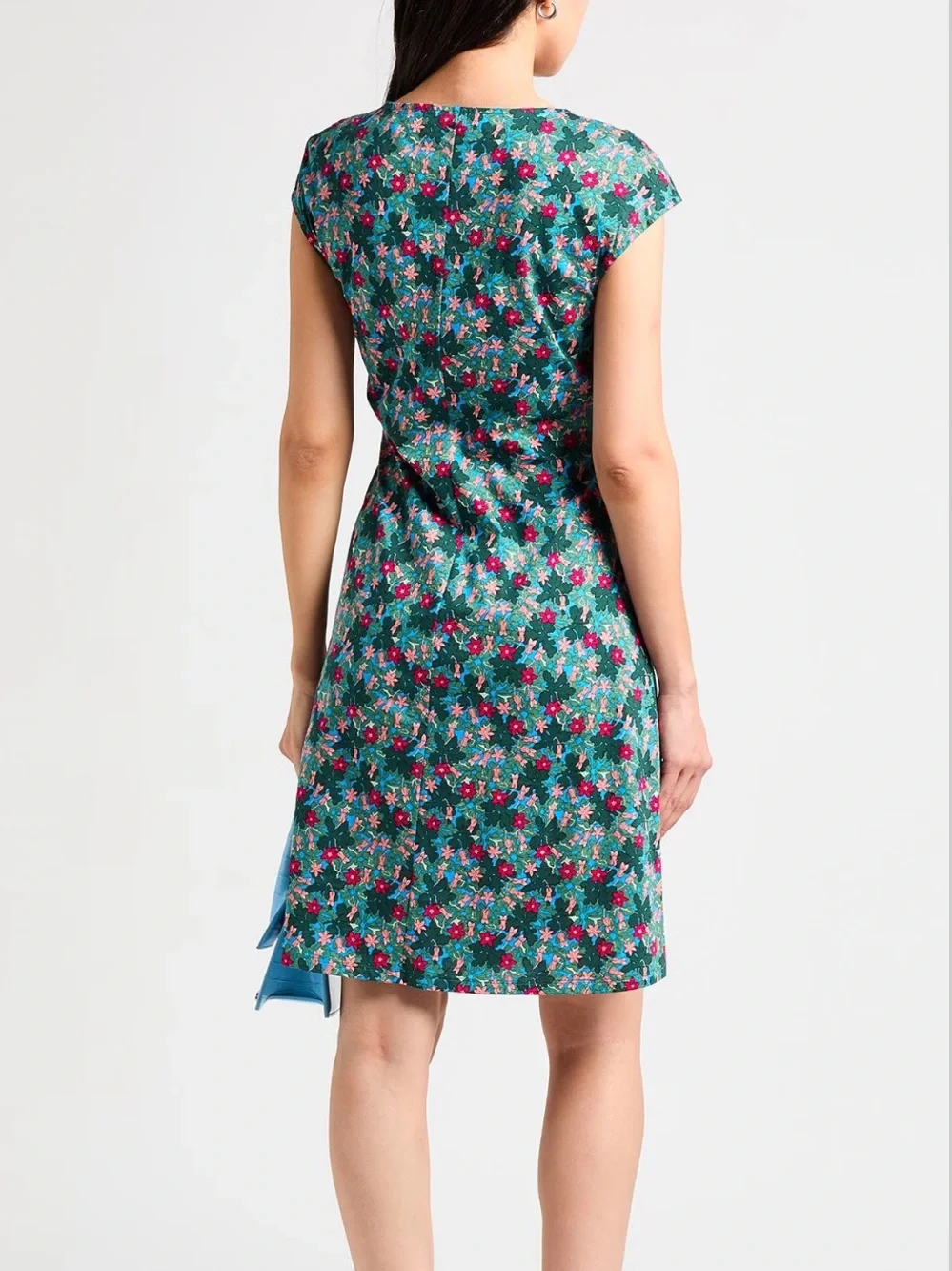 Weekend Max Mara Vicino Mini Dress Green Pink Floral Print Dress Size Small - Picture 4 of 7